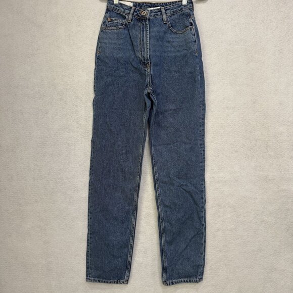 Collusion Jeans Womens 26x36 Tall Blue High Rise Mom Straight Leg Denim Pants - Picture 1 of 14